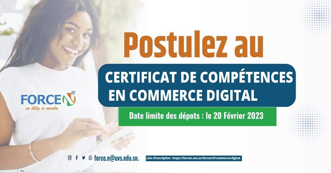 L'Université numérique Cheikh Hamidou KANE* (ex UVS) en partenariat avec la Fondation Mastercard, lance un appel à candidatures pour un certificat de compétences en Commerce digital.
