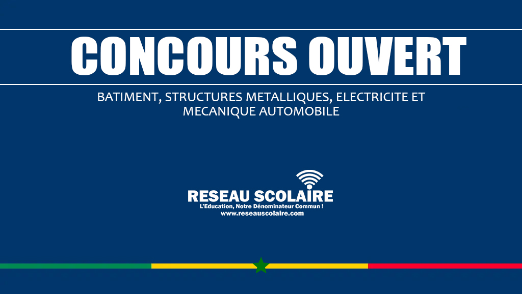 10. CONCOURS 2023 BATIMENT, STRUCTURES METALLIQUES, ELECTRICITE ET MECANIQUE AUTOMOBILE