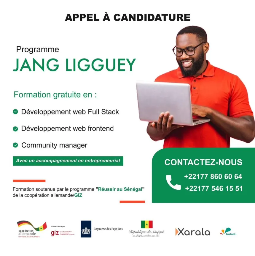 JANG LIGGEY -Programme de Formation Gratuite pour les Jeunes Aspirants aux Nouvelles Technologies