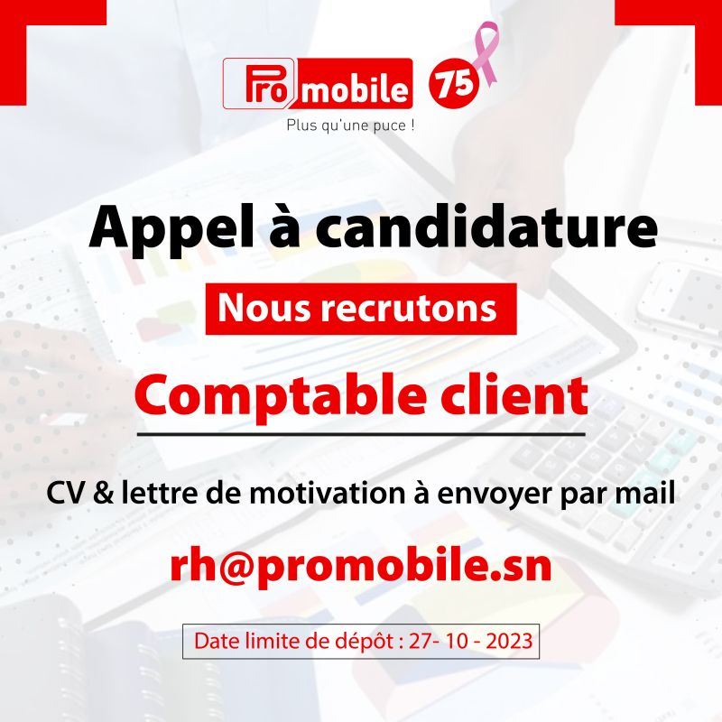 Promobile Recrute : Rejoignez Notre Équipe en Tant que Comptable Client à Dakar