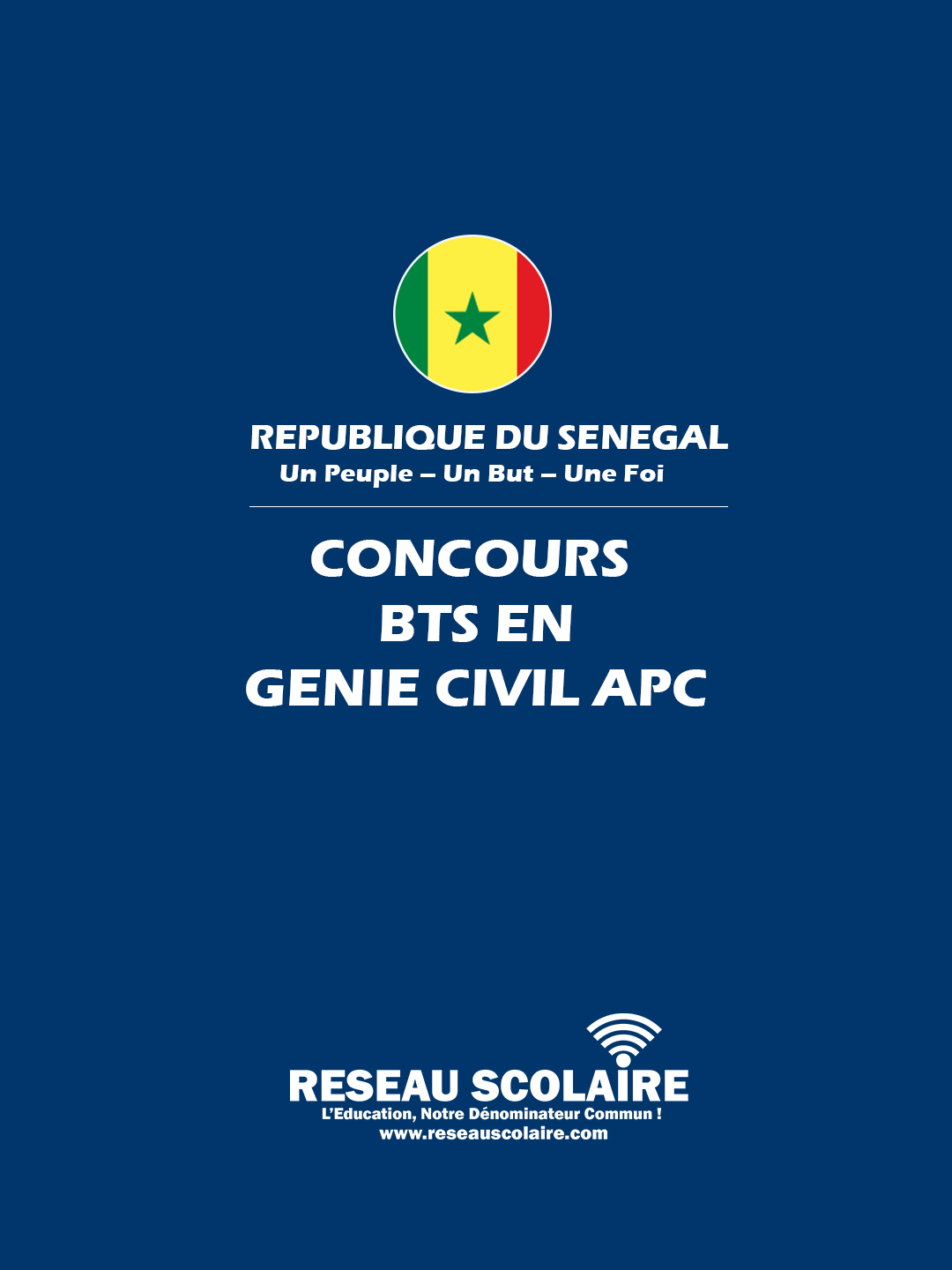 CONCOURS BREVET DE TECHNICIEN SUPERIEUR (BTS) GENIE CIVIL 2024 Selon APC