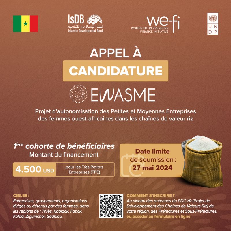 Candidature pour le Projet d'autonomisation des PME des femmes ouest-africaines dans les chaînes de valeur riz