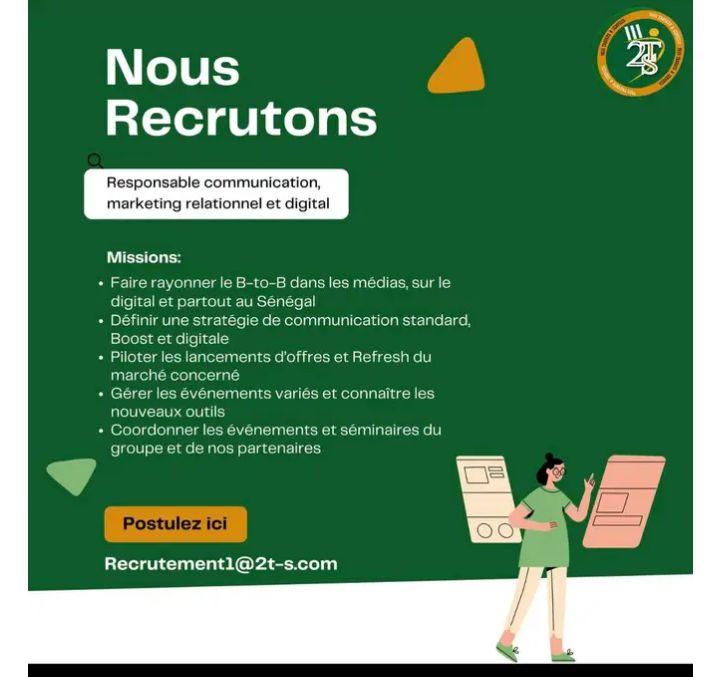 Poste disponible : Responsable Communication, Marketing Relationnel et Digital.