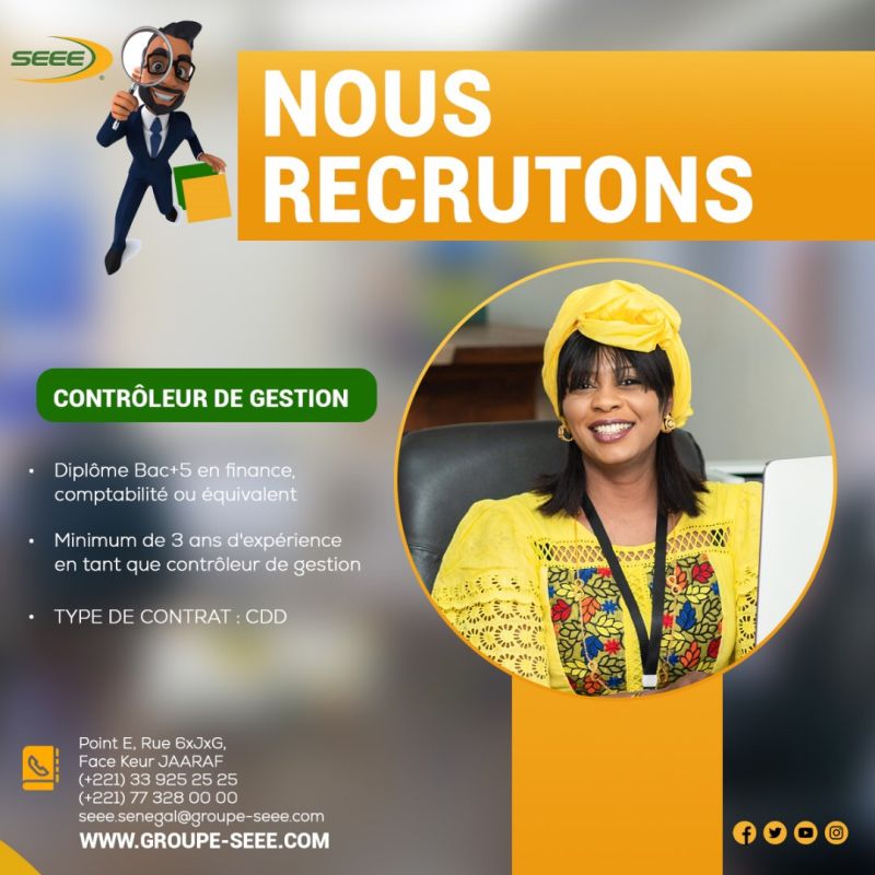 Offre d'emploi _ Contrôleur de Gestion