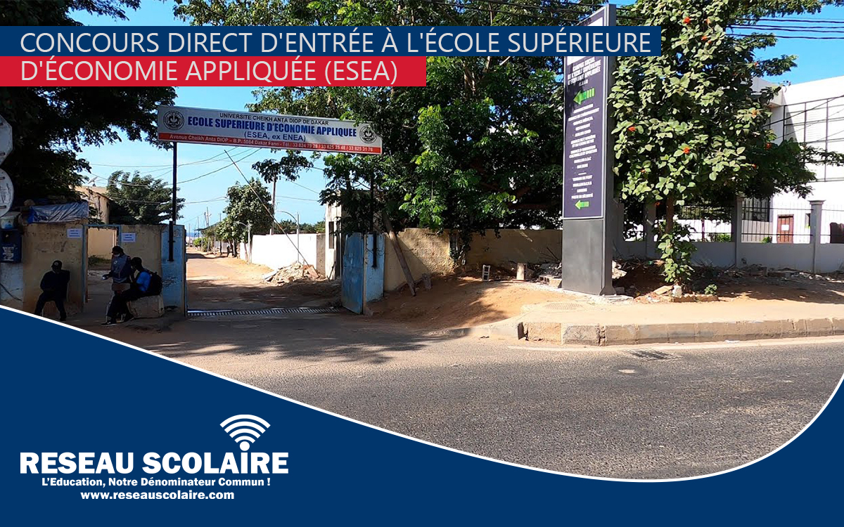 Concours direct d'entrée à l'École Supérieure d'Économie Appliquée (ESEA) 2024