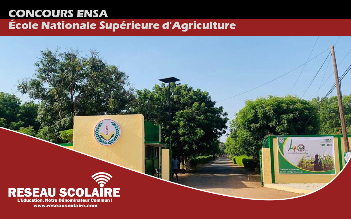concours d'entrée directe à  l'École Nationale Supérieure d'Agriculture (ENSA) 2025