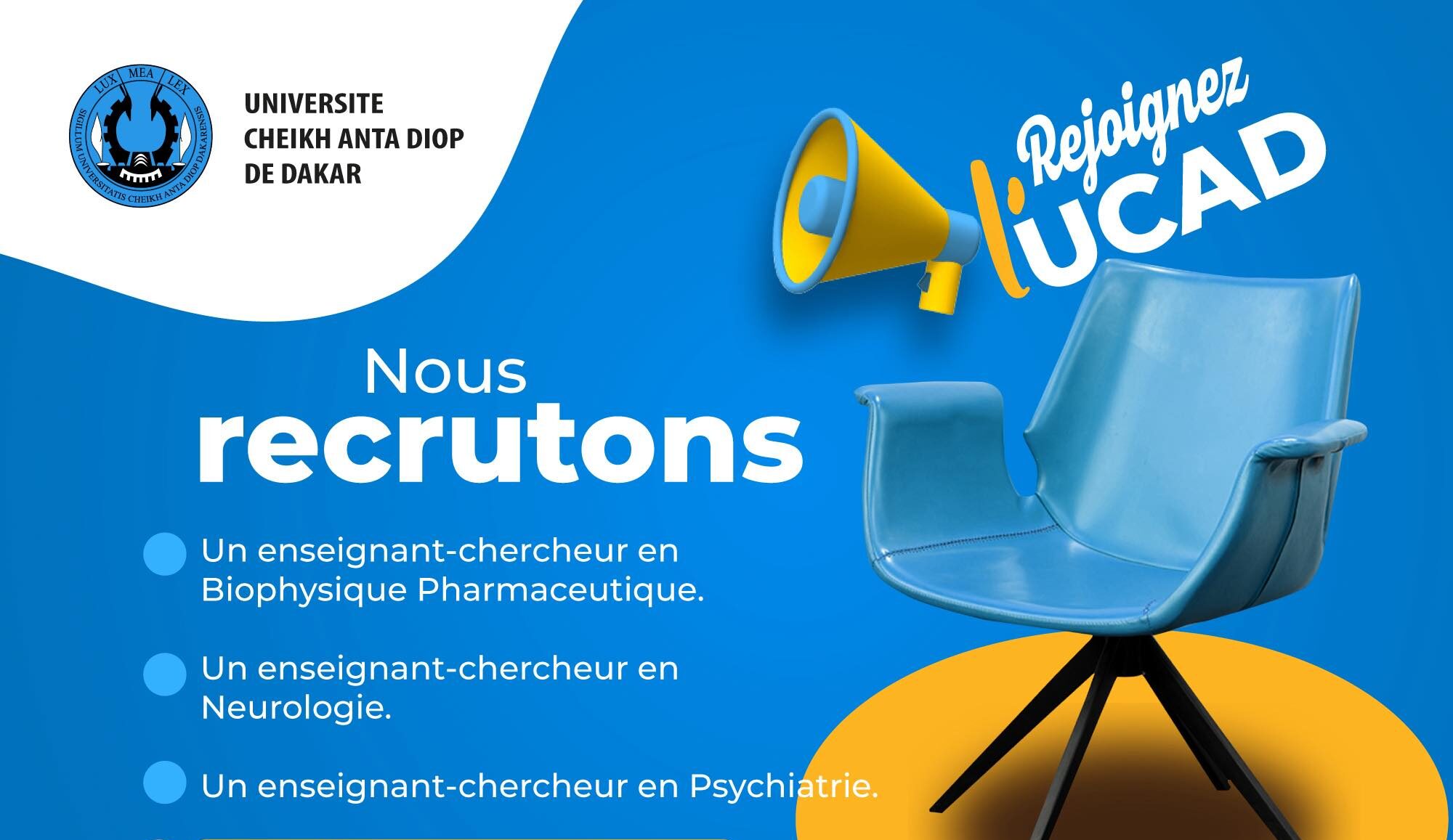 FMPOS -UCAD | recrute 3 enseignants-chercheurs