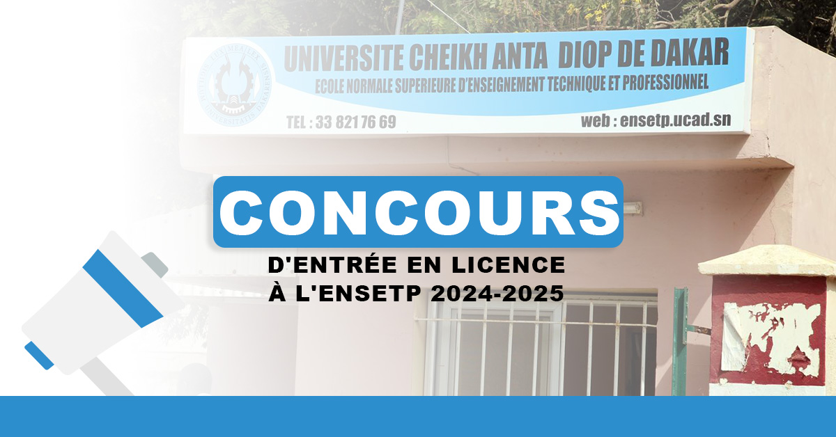 L’ENSETP lance 04 concours d’entrée 2025